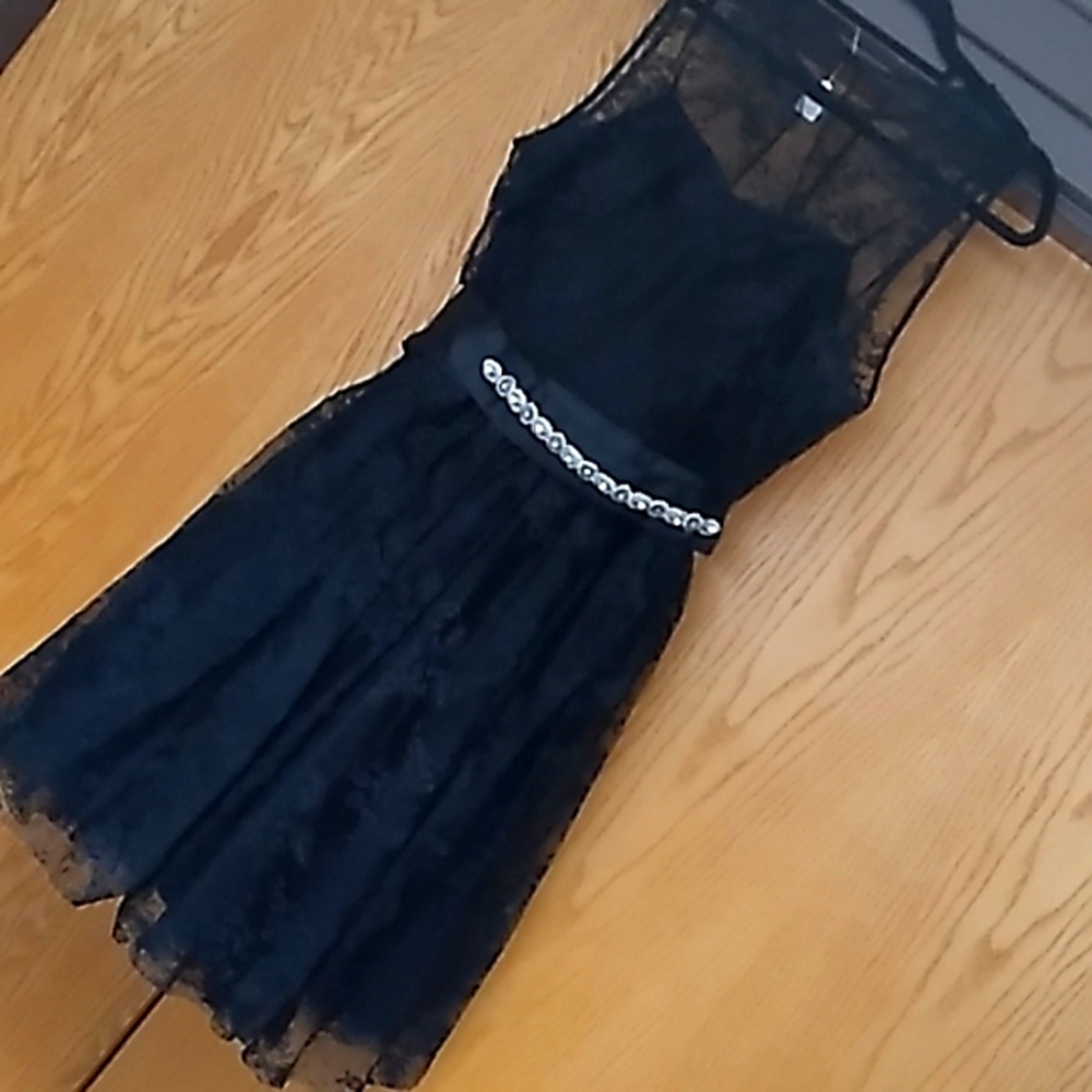 Black Vintage Donna Morgan Lace Dress sz 14